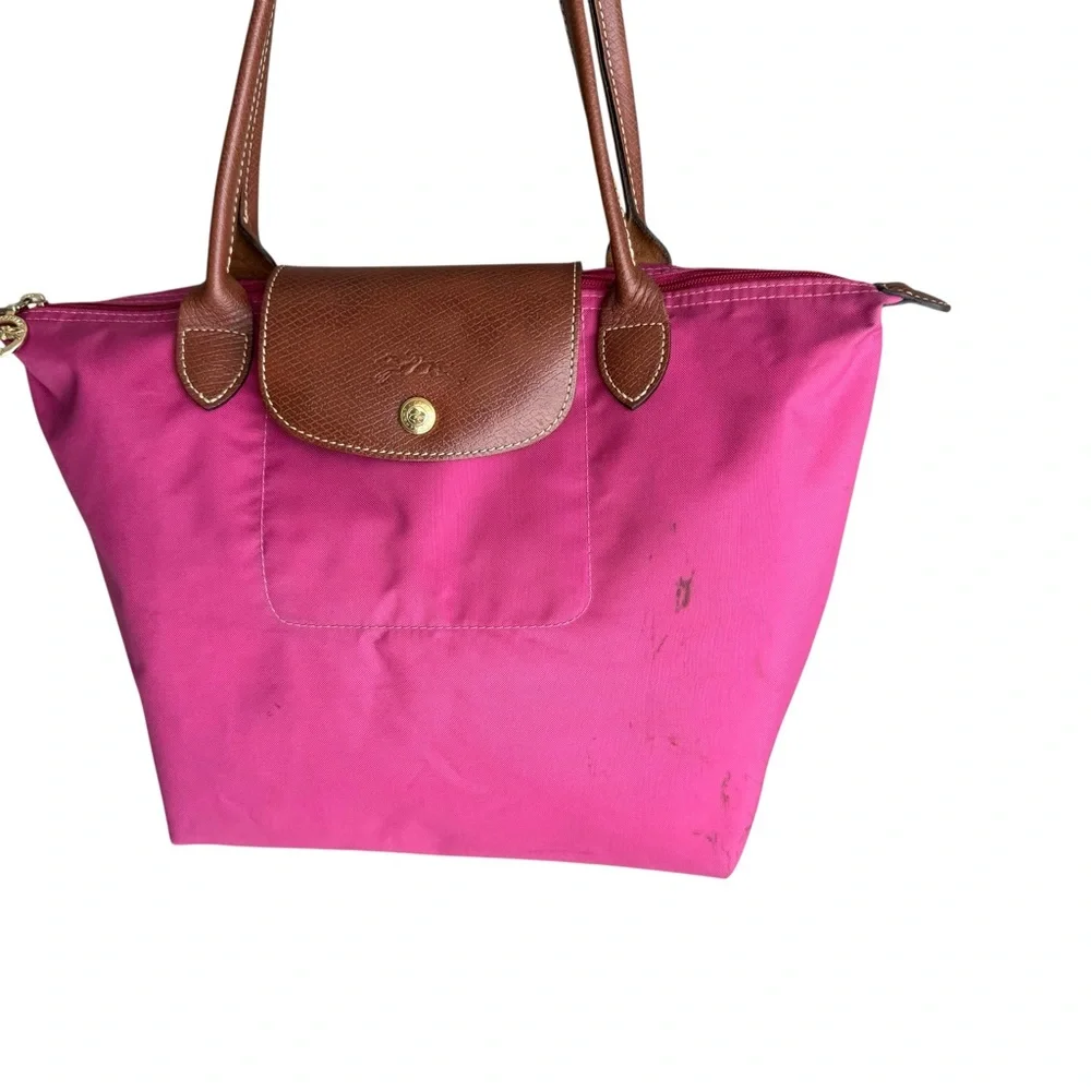 Longchamp Le Pliage Pink Nylon Leather Details Shoulder Bag Tote Bag - Picture 10 of 17